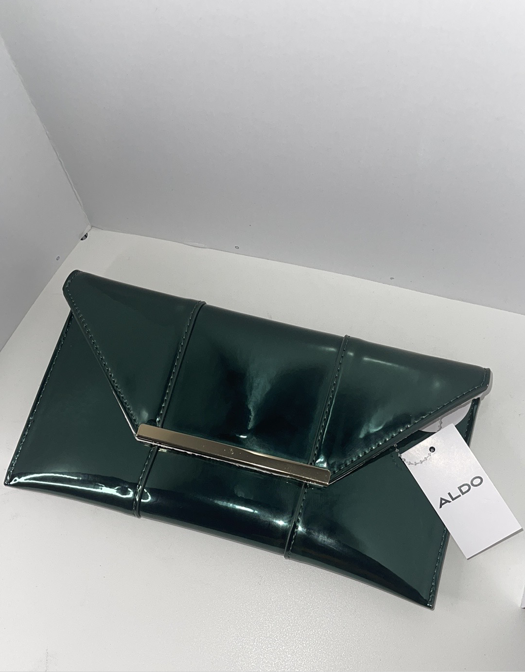 Aldo Green Metallic Clutch