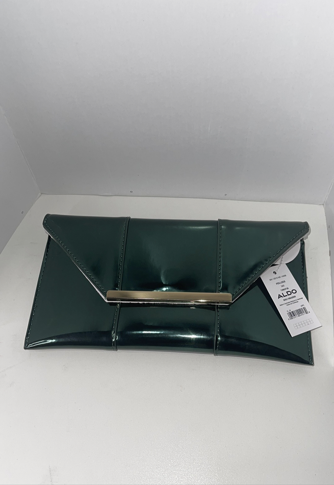 Aldo Green Metallic Clutch