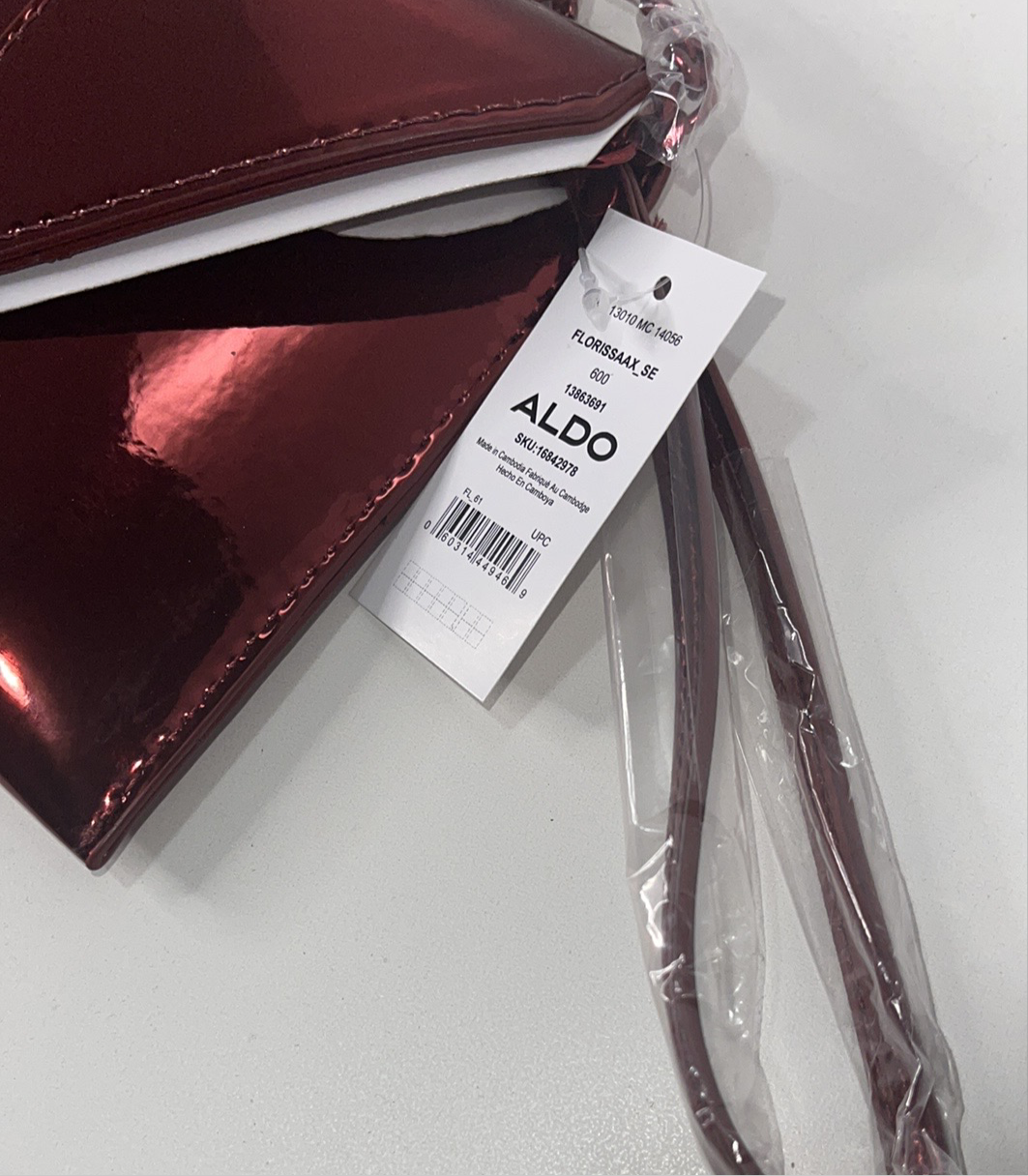 Aldo Red Metallic Clutch