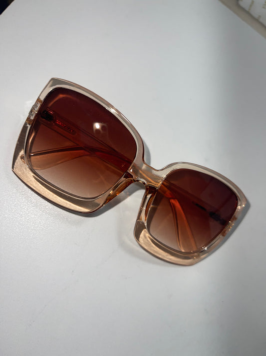 Oversized Square Amber Framed Sunglasses