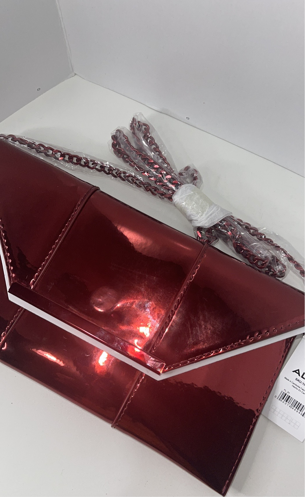 Aldo Red Metallic Clutch