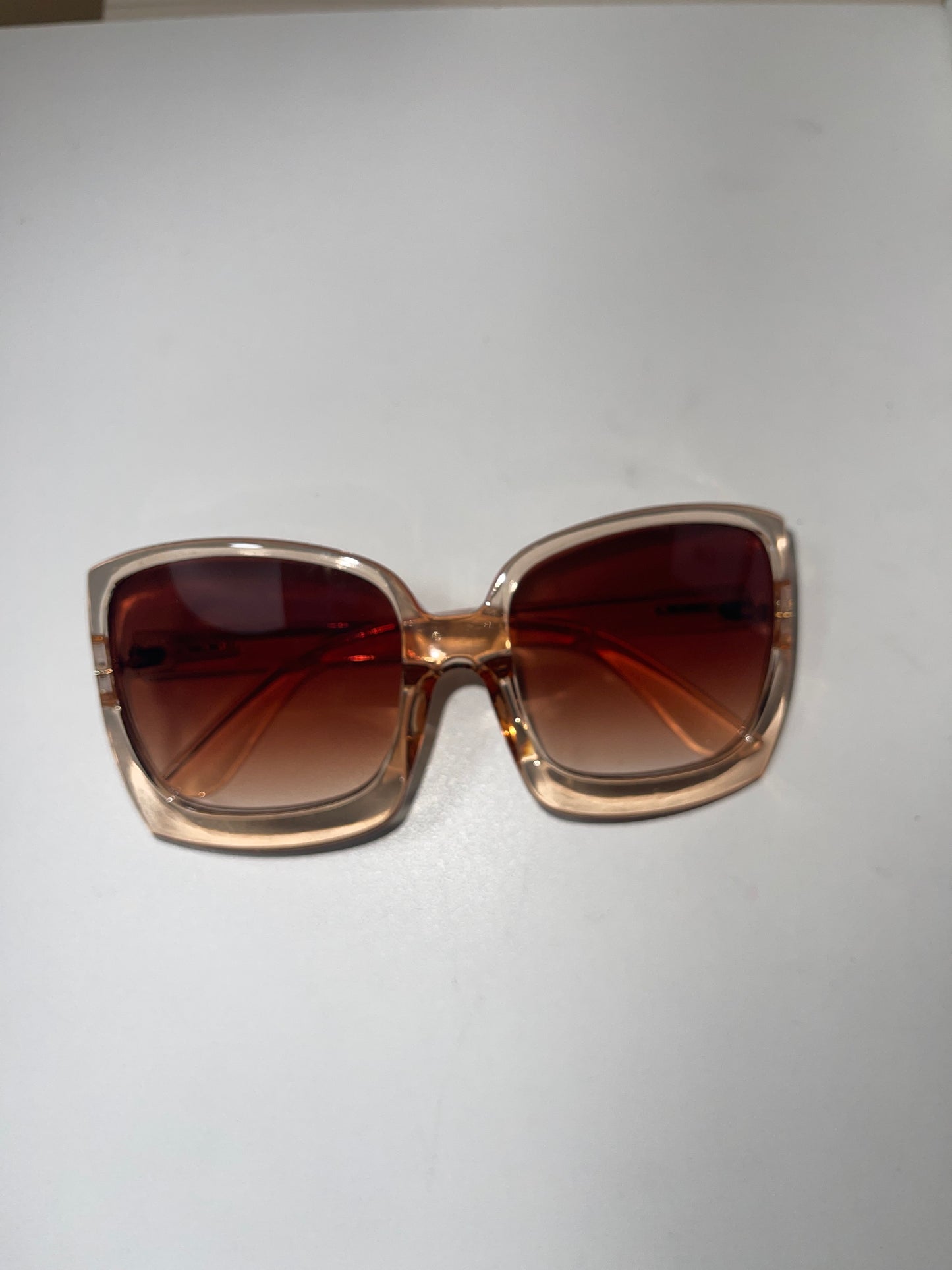 Oversized Square Amber Framed Sunglasses