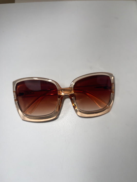 Oversized Square Amber Framed Sunglasses