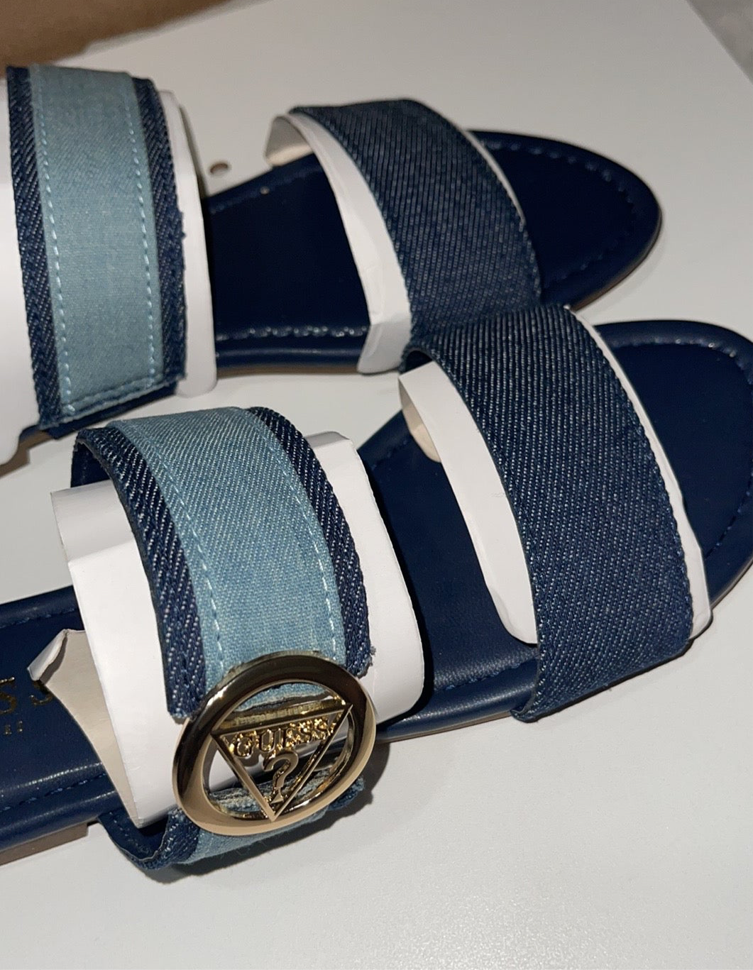 Guess Denim Double Strap Sandal