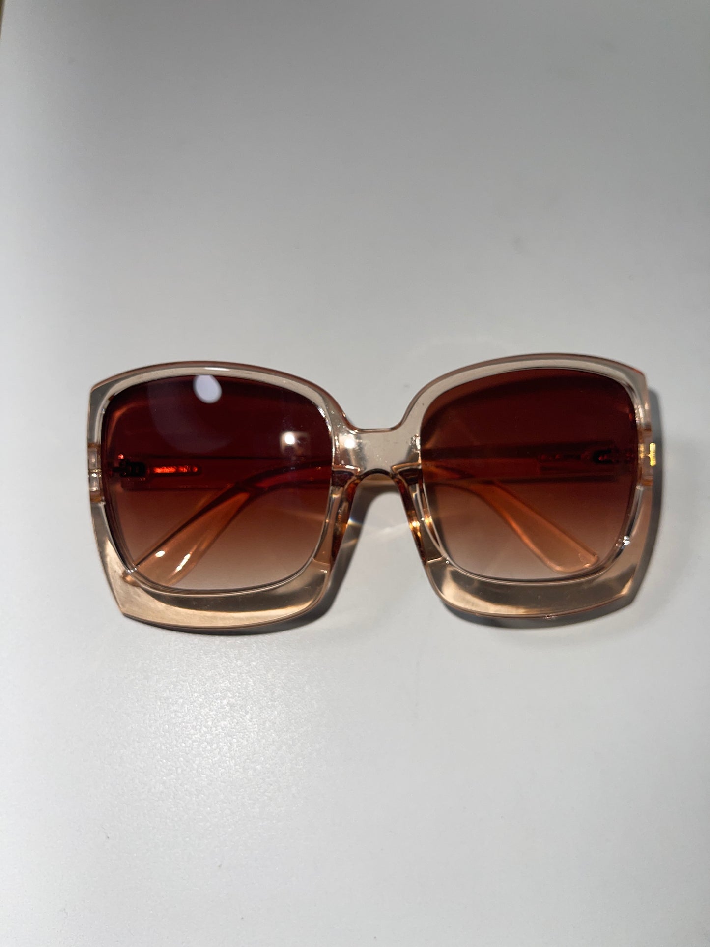 Oversized Square Amber Framed Sunglasses