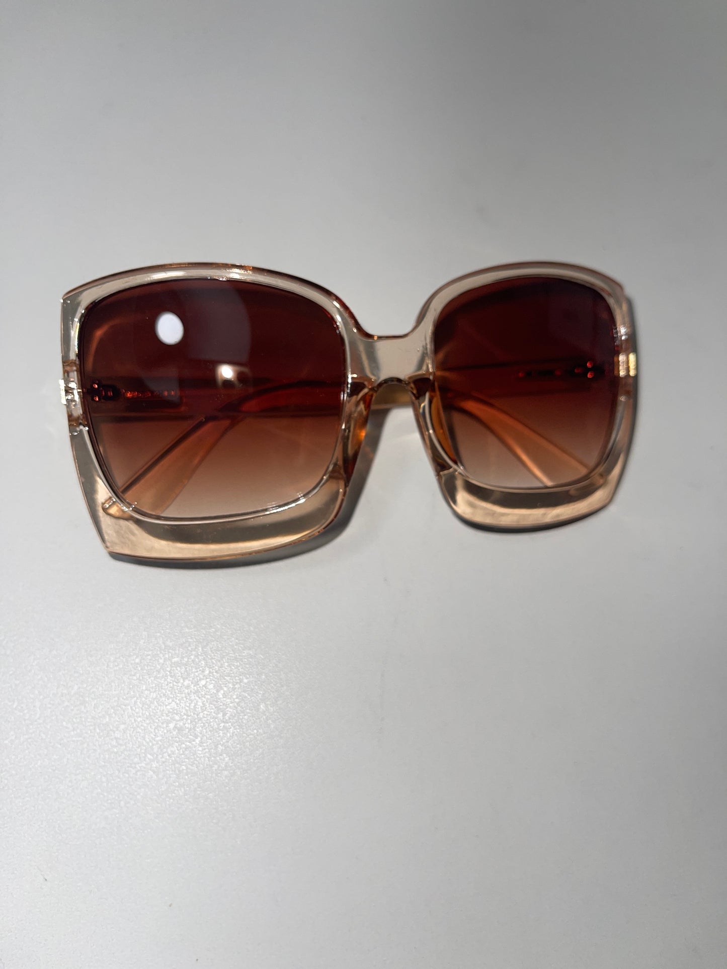 Oversized Square Amber Framed Sunglasses