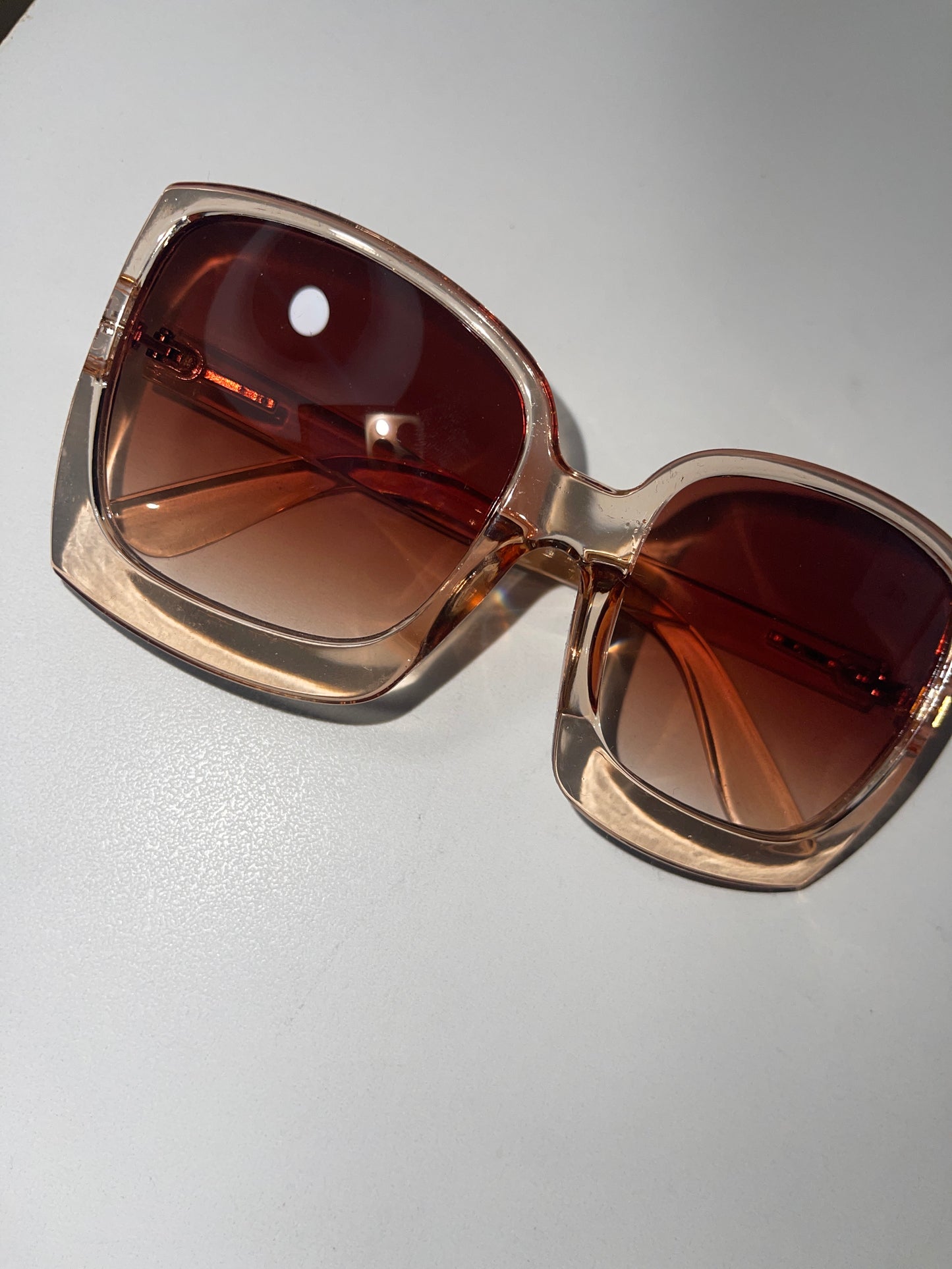 Oversized Square Amber Framed Sunglasses