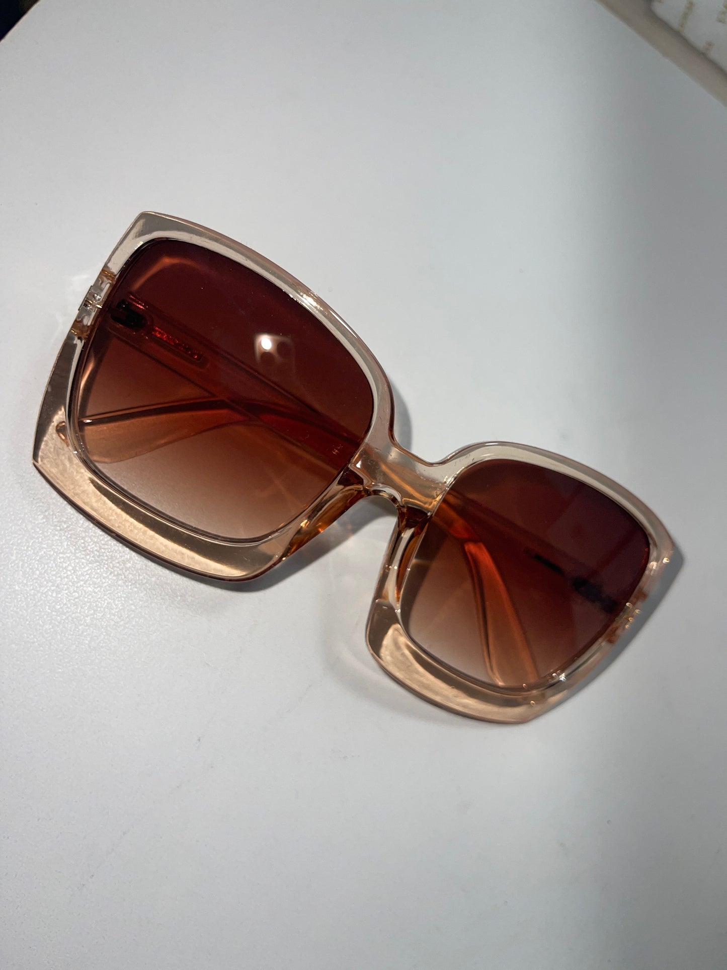 Oversized Square Amber Framed Sunglasses