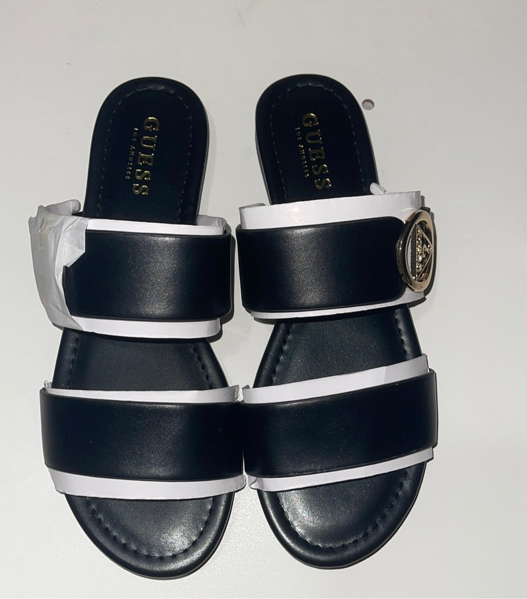 Guess All Black Double Strap Sandal